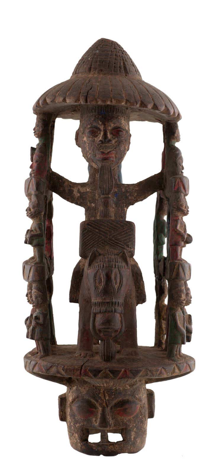 Ancien Masque Yoruba Epa cimier Heaume Yorouba Nigeria Art tribal africain 16965